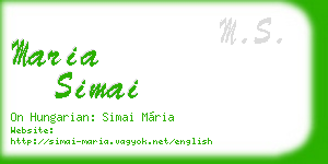 maria simai business card